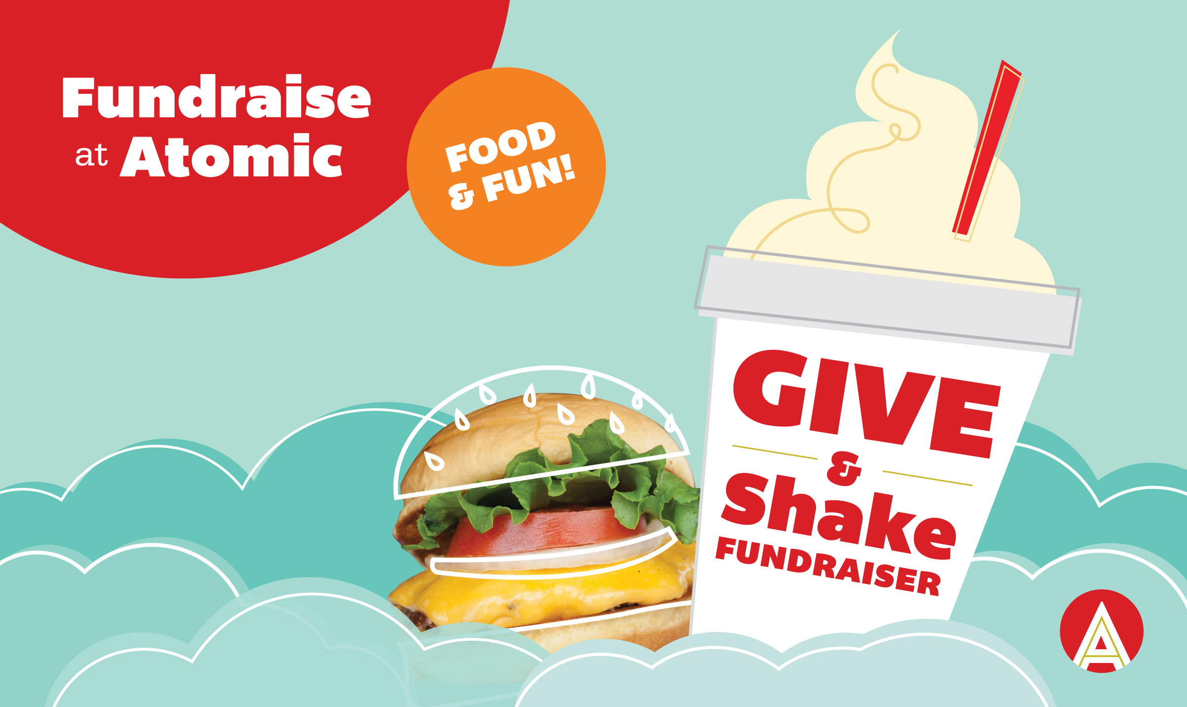 Atomic Burger Fundraising Graphic
